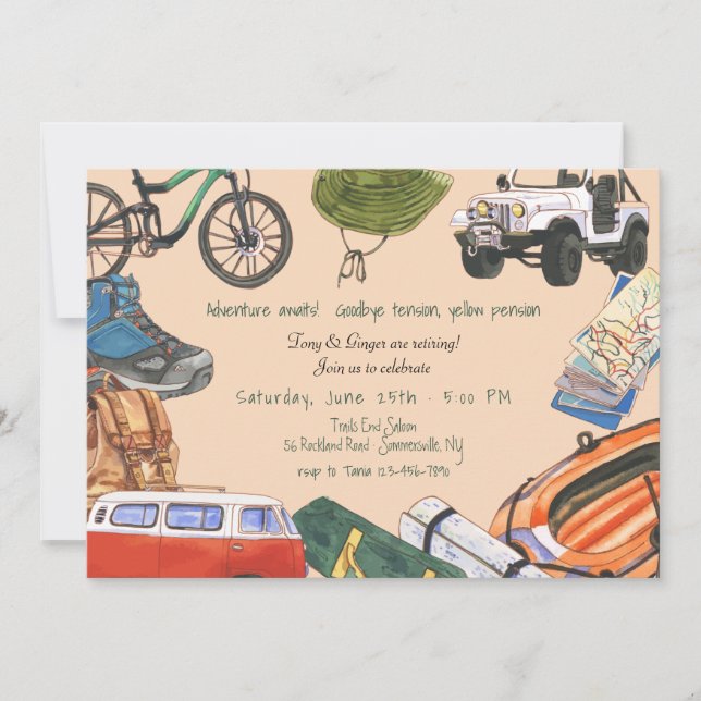 Happy Campers Retirement Party Invitation (Front)