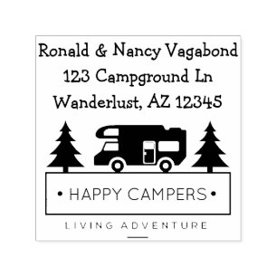 Happy Campers Rustic Retired Camping Self-inking Stamp