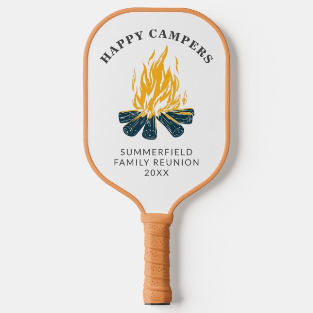 Happy Campers Vacation Family Camping Trip Custom Pickleball Paddle (Front)
