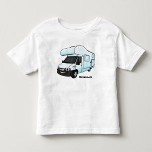 Happy campervan cartoon illustration toddler t-shirt