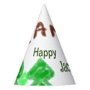 Happy camping camper one birthday kids trees wood party hat