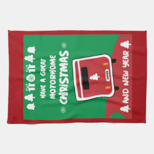 Happy Camping Motorhom Xmas Kitchen Towel