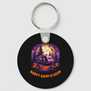 Happy CampOWeen Camping Halloween Costume Pumpkin  Keychain