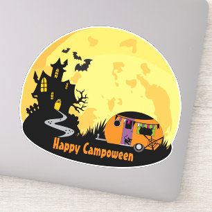 Happy Campoween haunted house trailer rv camper 