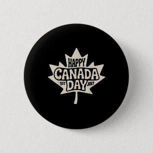 Happy Canada Day 2025 Vintage Canadian Flag Maple 2 Inch Round Button