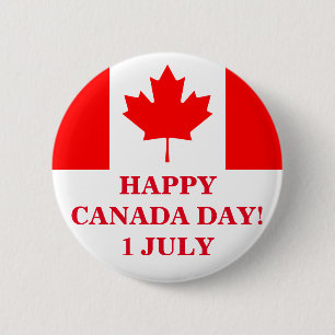 HAPPY CANADA DAY! 2 INCH ROUND BUTTON
