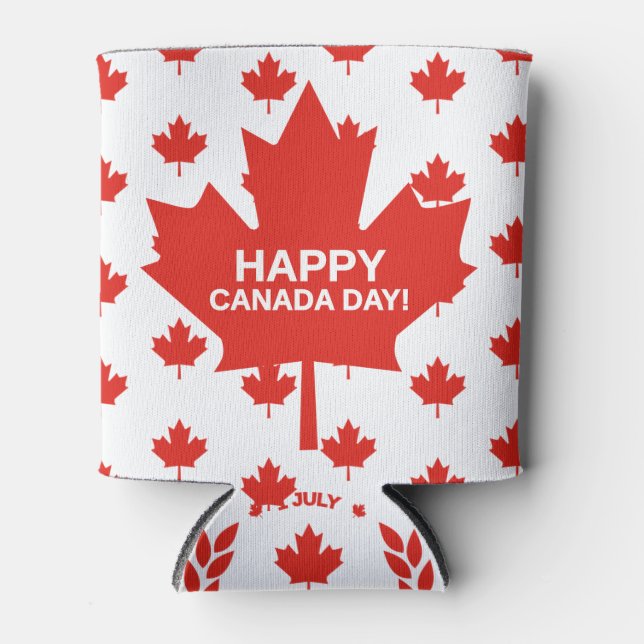 Happy Canada Day Can Cooler (Front)