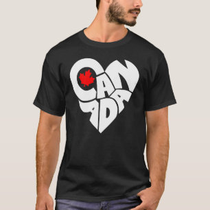 Happy Canada Day Canadian Flag Maple Leaf Heart T-Shirt