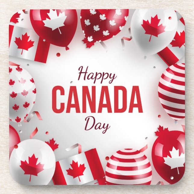 Happy Canada Day.  Coaster (Front)