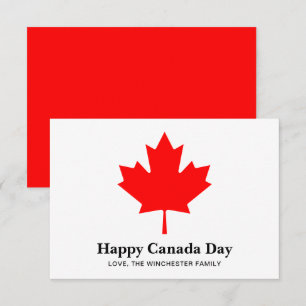 Happy Canada Day custom text with red maple leaf