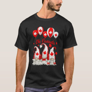 Happy Canada Day Cute Patriotic Gnome Maple Leaves T-Shirt
