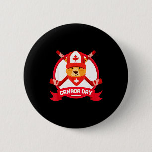 Happy Canada Day Design Funny Canadian Groundhog F 2 Inch Round Button