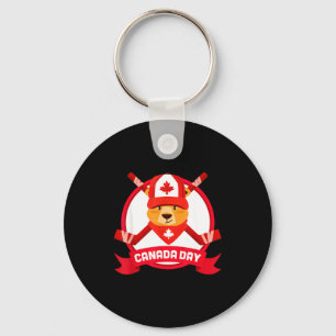 Happy Canada Day Design Funny Canadian Groundhog F Keychain
