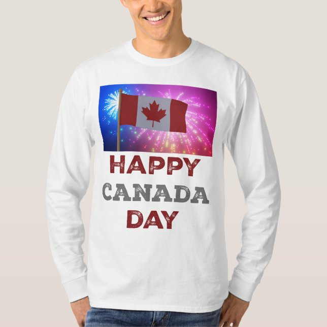 Happy Canada Day Fireworks T-Shirt (Front)