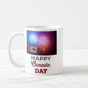 Happy Canada Day Flag & Fireworks Coffee Mug