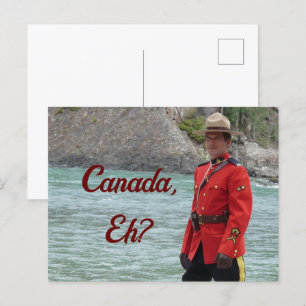 Happy Canada Day Funny Handsome Mountie Photo Postcard