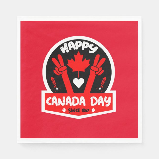 Happy Canada Day July 1st    Napkin (Front)