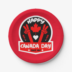 Happy Canada Day July 1st Paper Plate