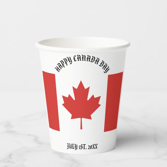 Happy Canada Day July 1st Party Paper Cups (Front)