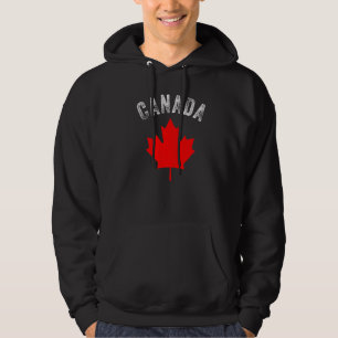 Happy Canada Day  Maple Canadian Flag Vintage Hoodie
