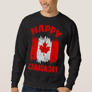 Happy Canada Day   Maple Leaf Canada Day Kids Todd Sweatshirt