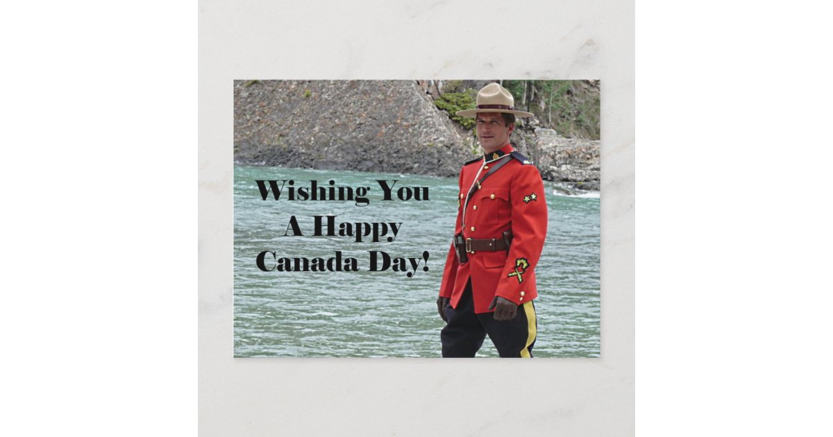 Happy Canada Day Mountie Photo Postcard | Zazzle