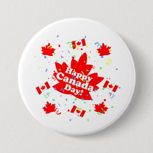 Happy Canada Day Party 3 Inch Round Button