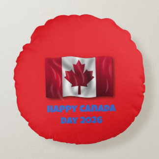 Happy Canada Day Round Pillow