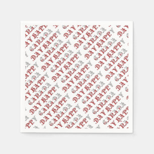 Happy Canada Day Typography Pattern Napkin