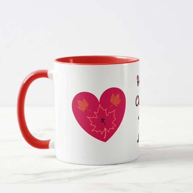 Happy Canada D'Eh Heart, Frog, Maple Leaves Mug (Left)