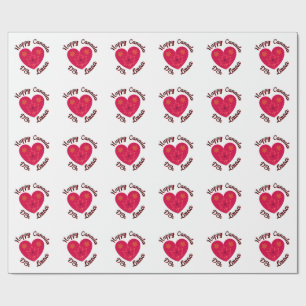 Happy Canada D'Eh Heart, Frog, Maple Leaves Wrapping Paper