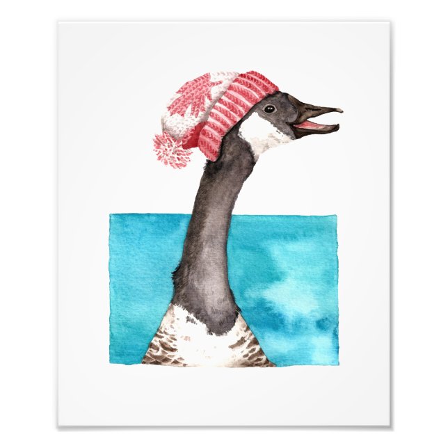 Happy Canada Goose in a Toque Photo Print (Front)