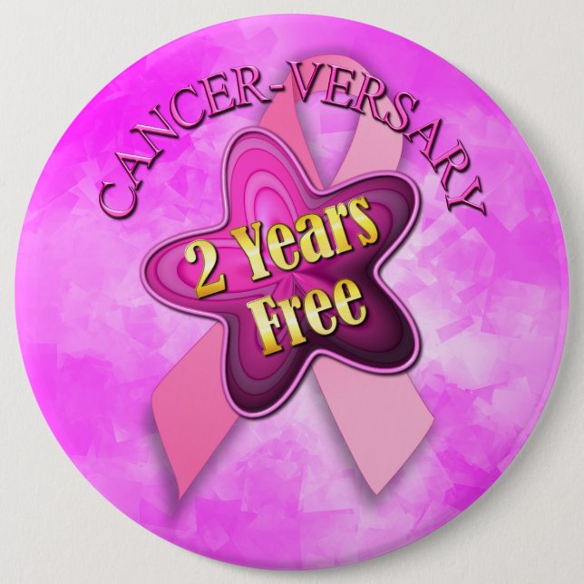 Happy Cancer-versary 6 Inch Round Button (Front)