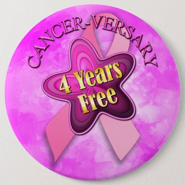 Happy Cancer-versary Pinback Button (Front)