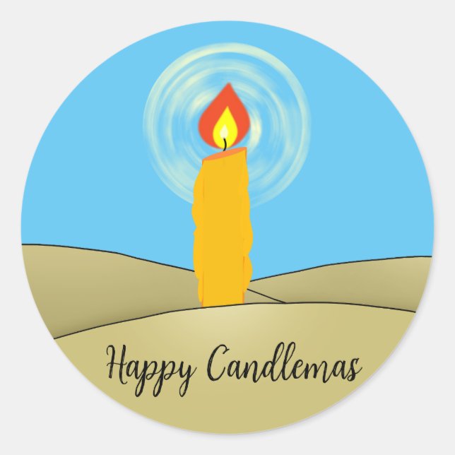 Happy Candlemas Classic Round Sticker (Front)