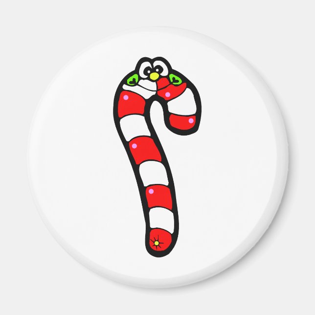 Happy Candy Cane Magnet (Front)