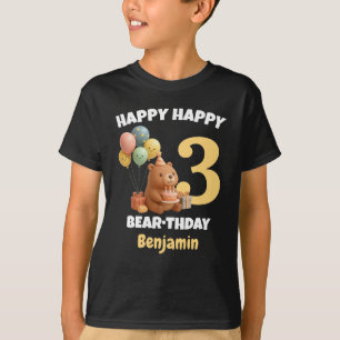 HAPPY CAPPY BRUH DAY Custom Capybara 3rd Birthday T-Shirt
