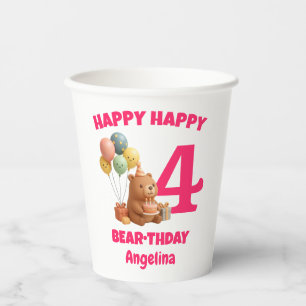 HAPPY CAPPY BRUH DAY Custom Capybara 4th Birthday Paper Cups