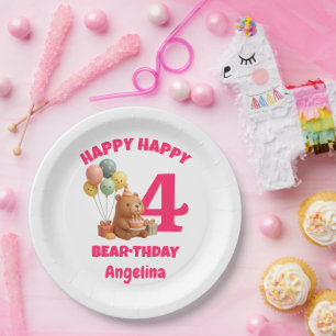 HAPPY CAPPY BRUH DAY Custom Capybara 4th Birthday Paper Plate