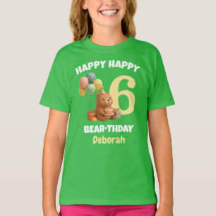 HAPPY CAPPY BRUH DAY Custom Capybara 6th Birthday T-Shirt