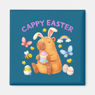 Happy cappy easter capybara spring kids teachersHa Magnet