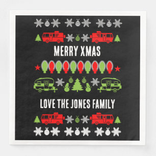 Happy Caravan Christmas Season  Napkin
