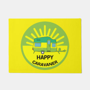 Happy Caravaner   Caravan Gifts   Caravanning   Mu Doormat