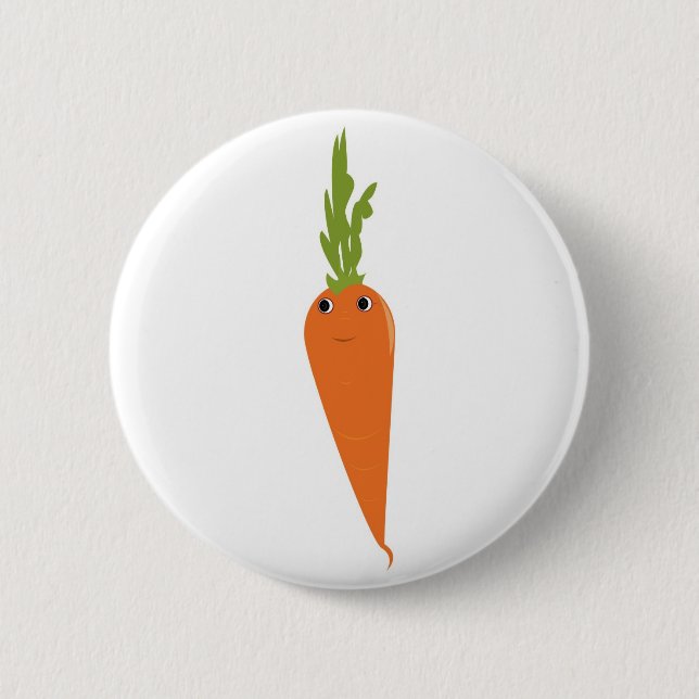 Happy Carrot 2 Inch Round Button (Front)