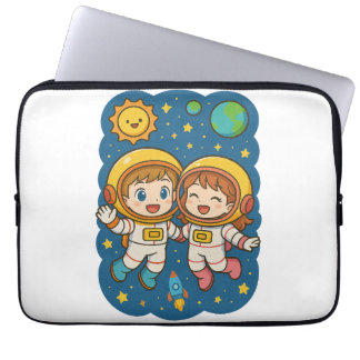 Happy Cartoon Astronauts Outer Space Sleeve