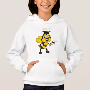 Happy cartoon bee graduation