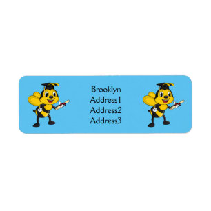 Happy cartoon bee graduation