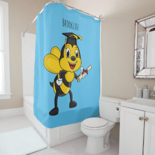 Happy cartoon bee graduation