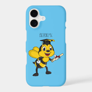 Happy cartoon bee graduation