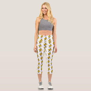 Happy cartoon bee graduation capri leggings